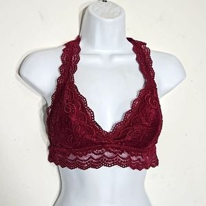 EUC Francesca's size large wine red lace racerback bralette S